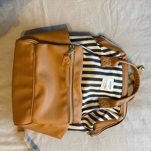 Stylish Tan and Striped Women's Backpack